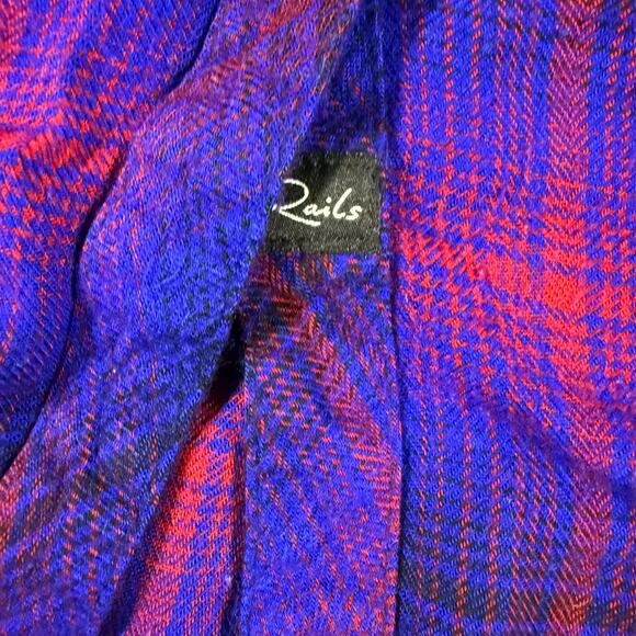 Rails Hunter Azule Scarlet Plaid Flannel Shirt Women’s Medium Button Down - Picture 4 of 8